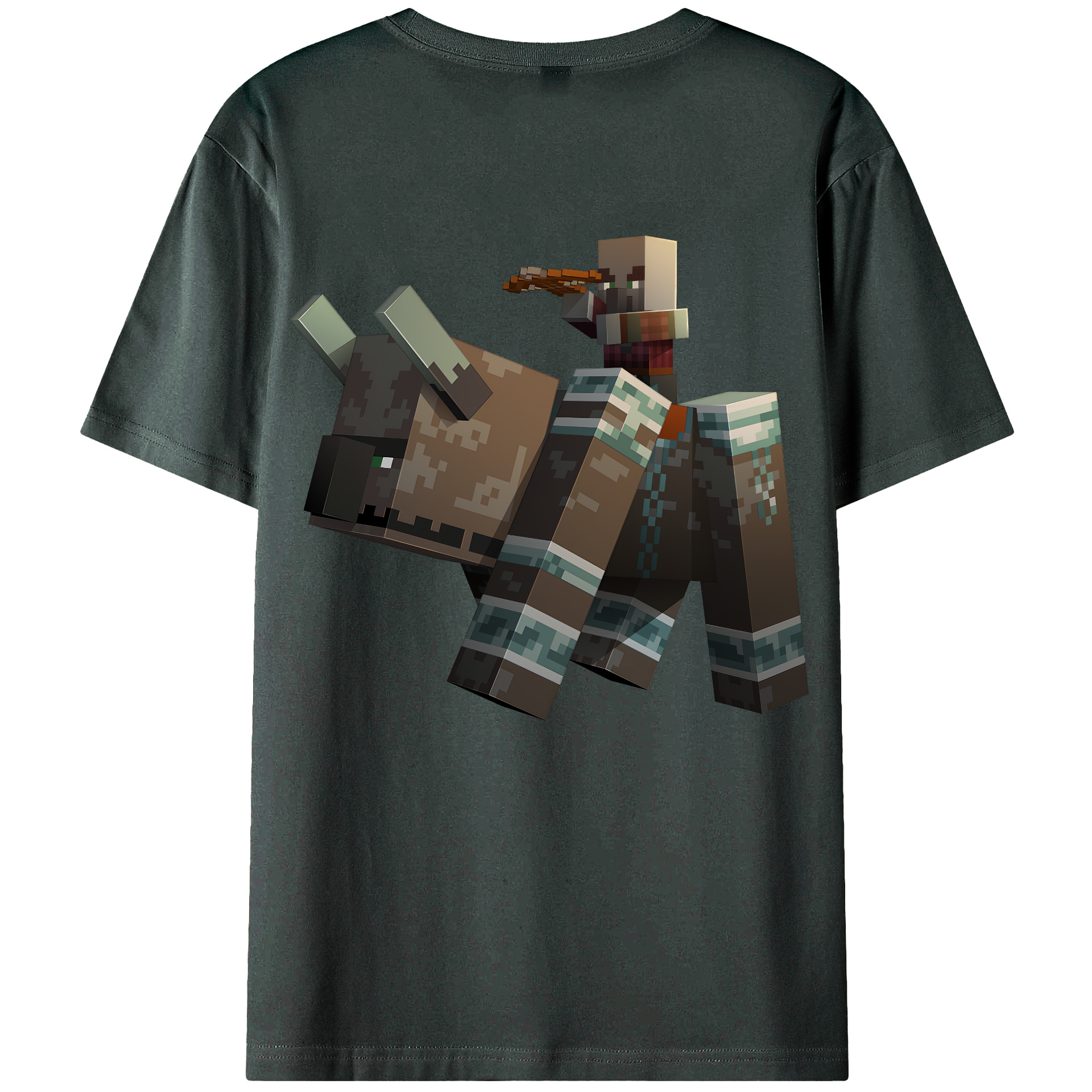 （画像用） マインクラフト ブロックの世界 Minecraft MC Block world 綿100％ メンズ半袖Tシャツ（バックプリント） 通気性
